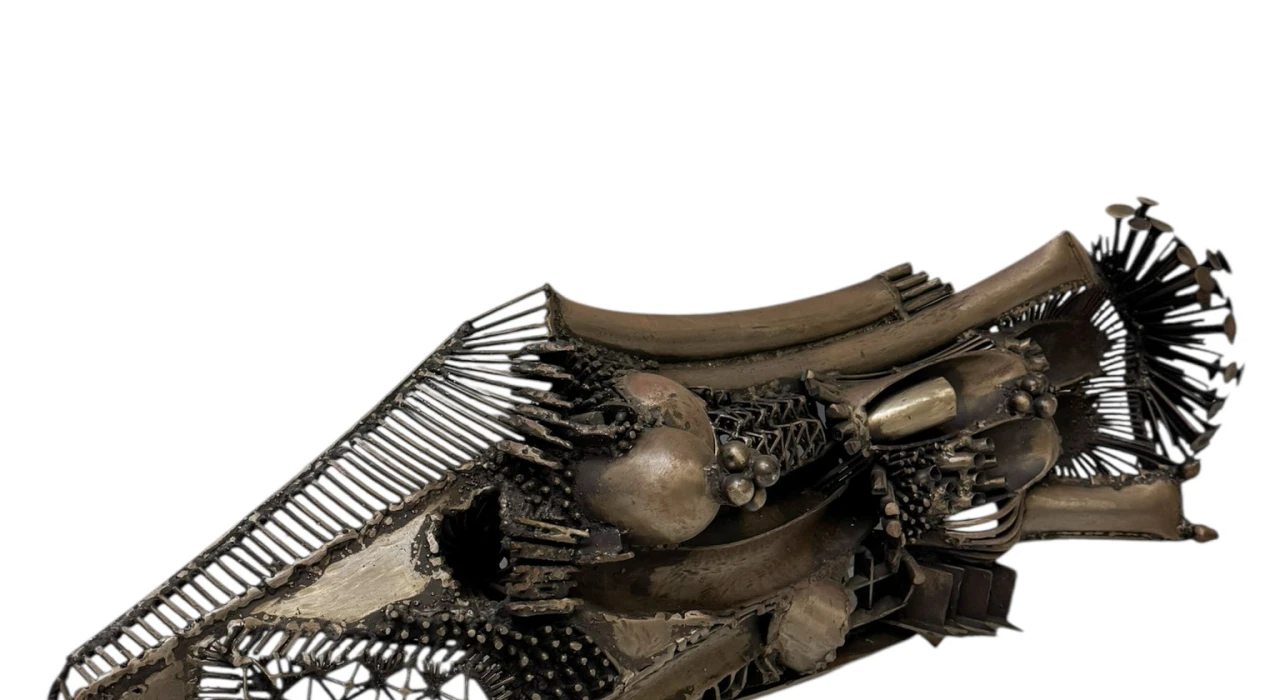 Brutalist Patinated Metal Abstract Sculpture by Frans de Boer Lichtveld, 1964